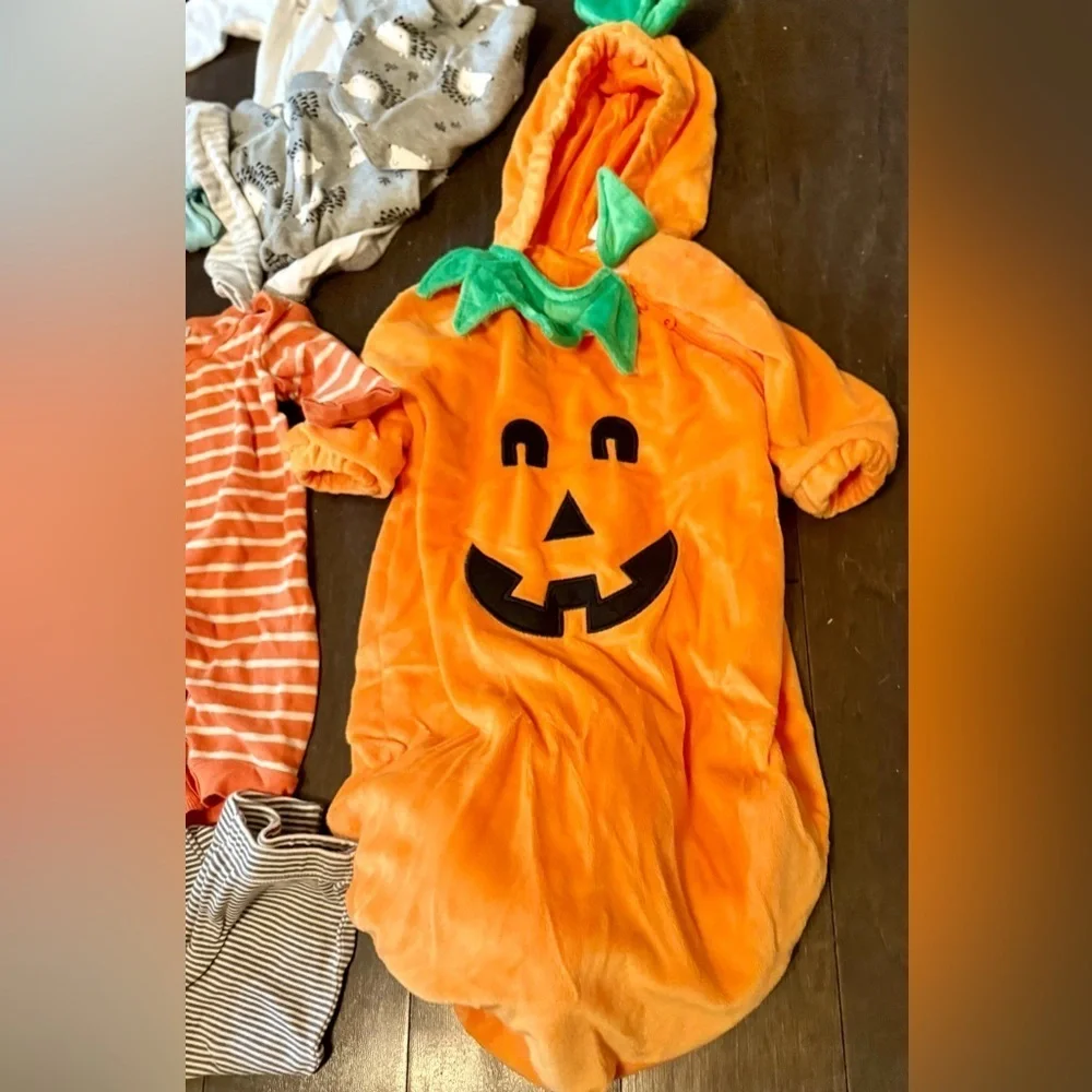 Baby Boy 3-6M Clothing Lot & Halloween Pumpkin Costume - Picture 2 of 10